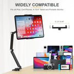 Houele Tablet Stand Holder, Adjustable Foldable Tablet Arm iPad Desk Mount with 360°Rotate Base, Phone Holder iPad Stand for Desk and Bed, Compatible with Tablets, Phones or Other 4-15.6" Device
