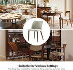 Dining Chairs Set of 6, Upholstered Kitchen Dining Room Chair Set Morden Accent Side Dinner Chair with Curved Padded Back Wood Legs for Restaurant/Cafe, Grey