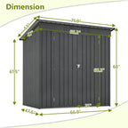 4x6 ft Metal Shed Outdoor Storage Shed,Metal Steel Utility Tool Shed Storage House with Double Lockable Doors and Air Vent for Backyard Garden Patio Lawn Black
