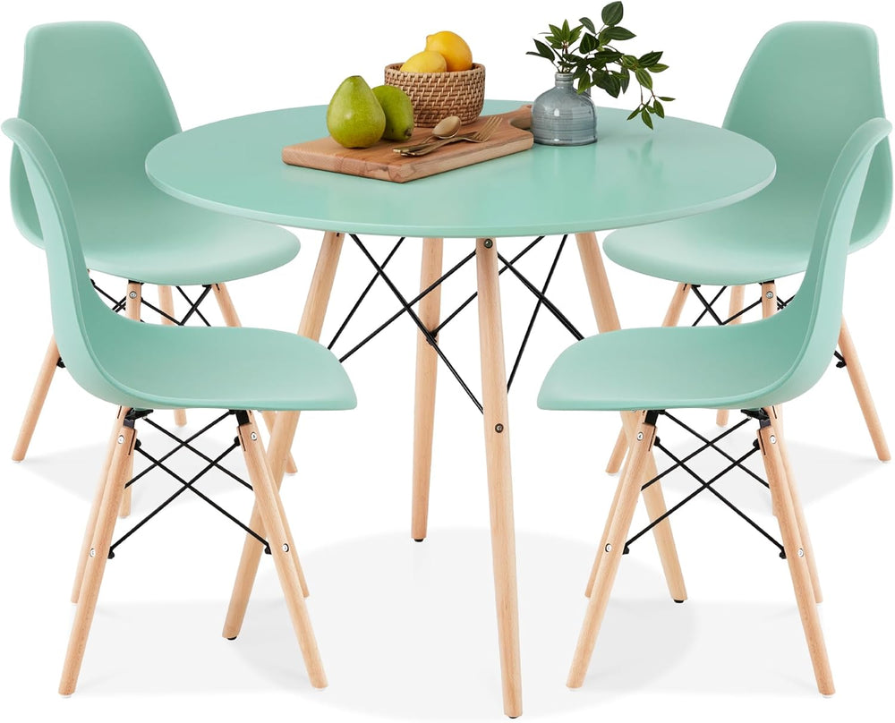 Best Choice Products 5-Piece Dining Set, Compact Mid-Century Modern Table &am...