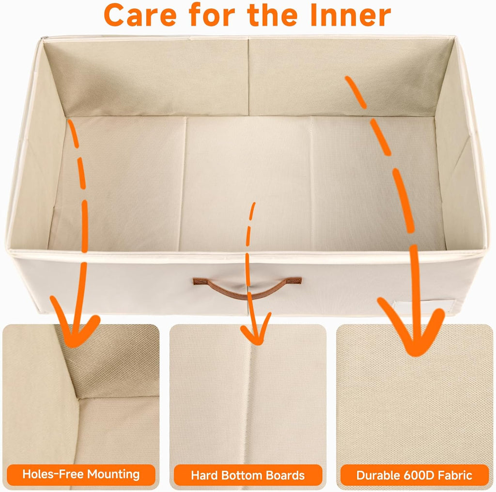 6 Inches Under Bed Storage with Wheels Pack of 2, Underbed Shoe Storage Container Bin with Clear Lid Cover, Rolling Under Bed Drawer Storage Bag Basket for Shoe Organizer Sheet Sweater - White
