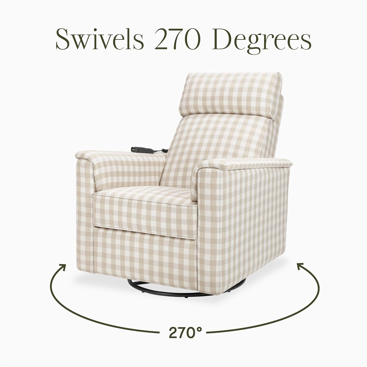 Namesake Willa Deluxe Power Recliner & Swivel Glider with Heat and Massage, Built-in USB Charging Port, Adjustable Headrest and Lumbar Support | Greenguard Gold and CertiPUR-US® Certified