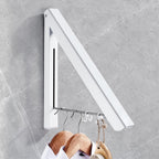 Retractable Clothes Drying Rack,Space Saver Wall-Mounted Retractable & Foldable Clothes Hanger for Laundry Room,Bedroom,Closet Storage Organization (1pcs, White)