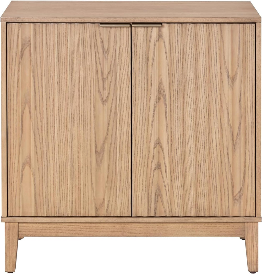 Modern Fluted Accent Credenza - Sideboard Buffet Cabinet with Doors & Adj...