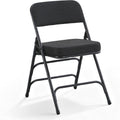 Folding Chair with Thick Cushioned Seat, Padded Metal Frame Foldable Chairs for Home Office Party Wedding Indoor Outdoor Use, Heavy Duty Comfortable Portable Dining Chairs, 1 Pack, Black