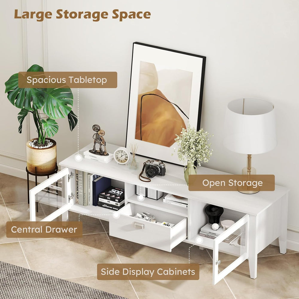 Bonzy Home TV Stand and Coffee Table Set of 2, Modern TV Console Coffee Table...