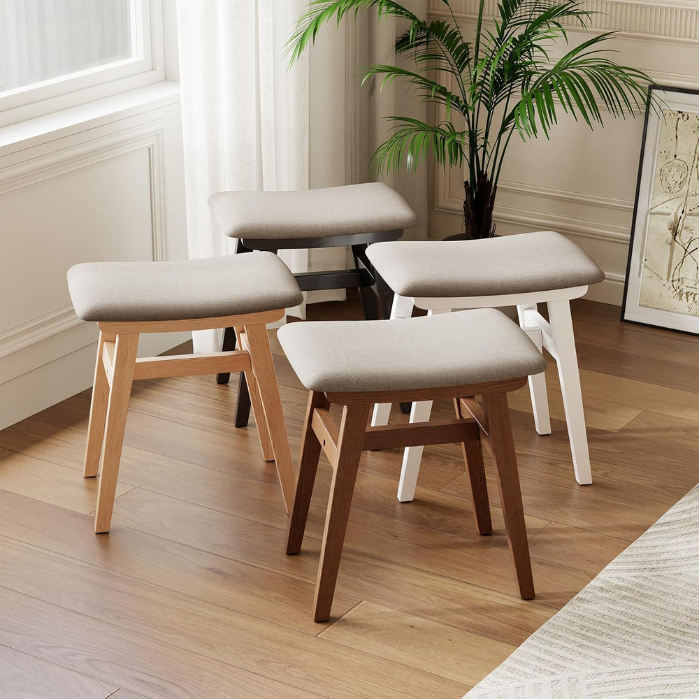Solid Wood Small Vanity Stool Chair, Makeup Stools for Vanity Desk, Bathroom ...