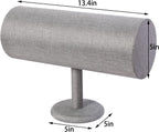 T-Bar Headband Holder Organizer for Show, Soft Velvet Hairband Stand Display, Hair Hoop Accessories Jewelry Storage for Home Bedroom (Gray Linen)