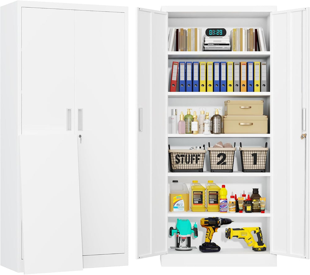 BESFUR Metal Storage Cabinets with Locking Doors and Adjustable Shelves, 71&q...