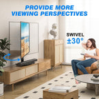 Rfiver Universal Swivel TV Stand for 27-50 55 60 Inch TVs, Height Adjustable Table Top TV Stand Mount Hold up to 88 lbs, Pedestal TV Stands with Tempered Glass Base, Replacement TV Mount Stand