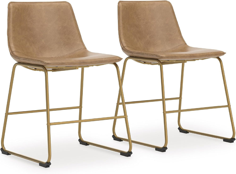 Signature Design by Ashley Dining Chairs Set of 2, Mid Century Gold, Toast | ...