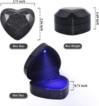Luxury LED Lighted Ring Box - Heart Shaped Elegant Starry Sky Ring Case for Wedding Rings, Perfect for Engagement, Proposal, Anniversary, Ceremony, and Gift Giving