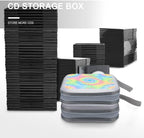 Portable CD/DVD Holder Pink Rainbow Tie Dye, 40-Capacity Hard Case with Zipper, Protective Storage Binder for Music Movies Game Discs