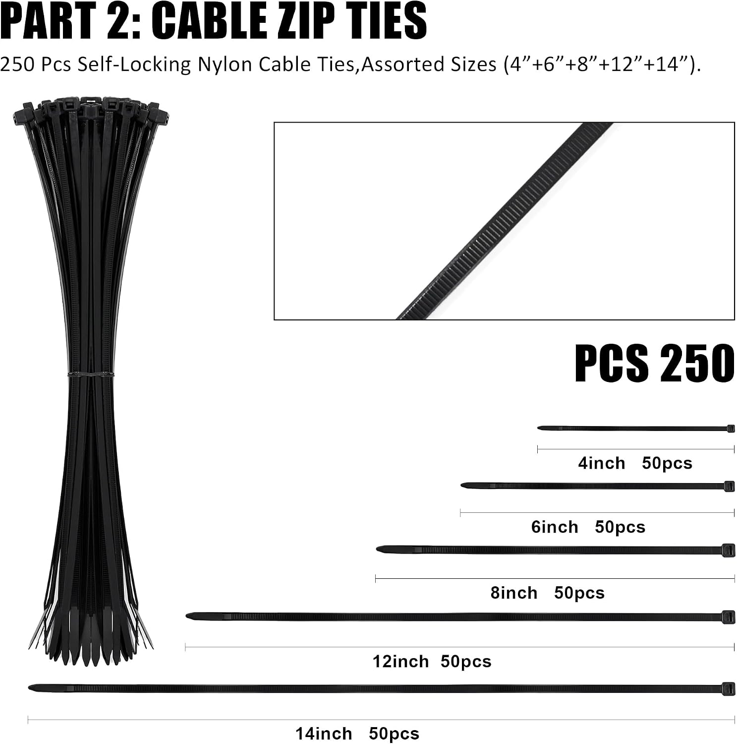 UNITEDPOWER Cable Tie Holder, Wall Mount Storage Rack Organizer for Workshop, Shed, Garage, Home, Fit Various Lengths Zip Tie