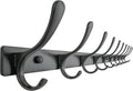 SKOLOO Coat Rack Wall Mounted - 10 Hooks, Heavy Duty, Stainless Steel, Metal Wall Hangers, Sturdy Coat Hooks for Hanging Coats, Jacket, Clothes, Hat, Black