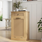 Tilt Out Laundry Hamper Cabinet,10 Gallon Laundry Cabinet with Drawers ＆ Hidden Baskets, Farmhouse Storage Basket for Laundry Room, Bathroom, Kitchen, Wood