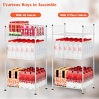 ETELI Water Bottle Storage Organizer 3 Tier Freestanding Water Bottle Holder Rack Stand Metal Drink Soda Can Organizer Beverage Shelf for Floor Pantry Kitchen Food Storage, Silver
