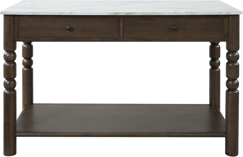 Merax Kitchen Island with Storage, 4 Drawers, Farmhouse Wood Island Table | K...