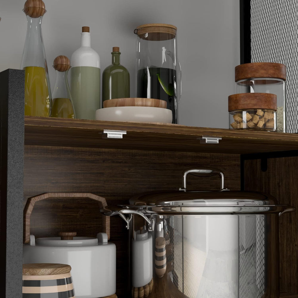 AIEGLE Large Kitchen Hutch Storage Cabinet, Pantry Cabinets with Hutch, Metal...