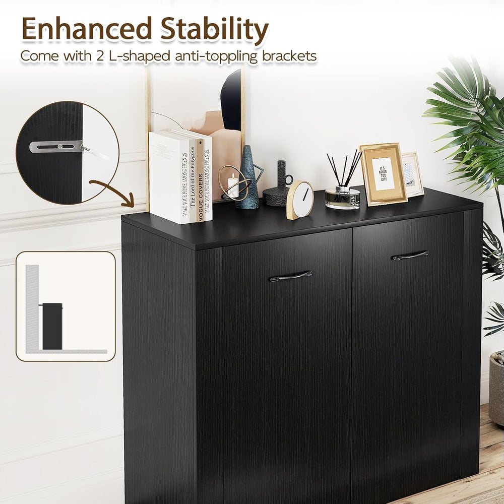 Giantex 38-Inches Storage Cabinet, Sideboard with 2 Doors and 4 Cubic Shelves...