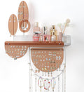Keebofly Wall Mounted Hanging Jewelry Organizer - Acrylic Earring Organizer with Shelf for 444 Earrings, Sturdy Jewelry Tower for Earring, Stud, Necklace, Bracelet, Ideal Gifts for Women & Girls
