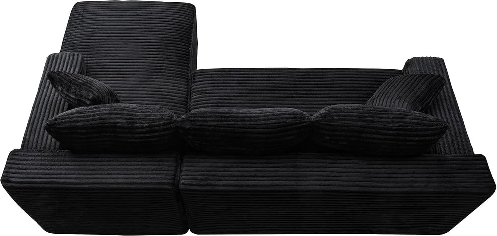 95" L-Shaped Cloud Sectional Couch, Right Facing Modular Compressed Sect...