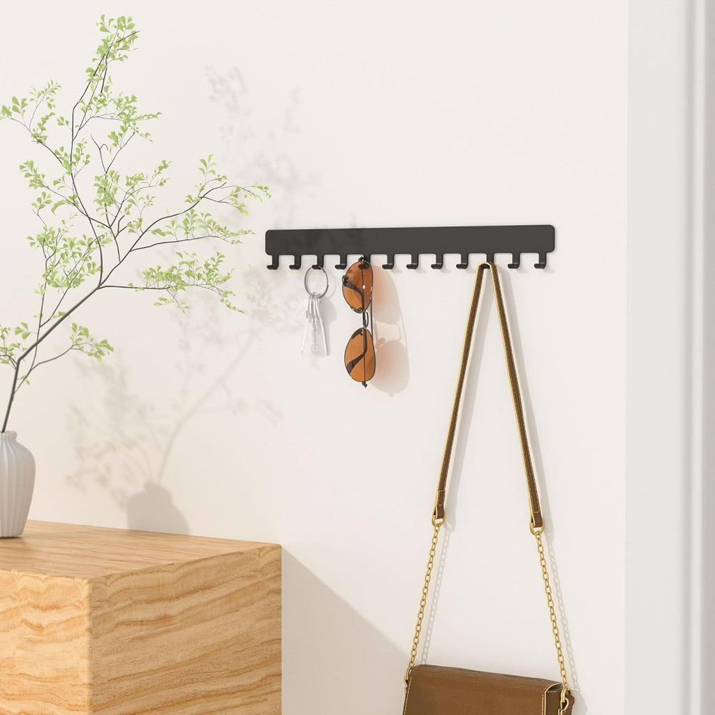 Necklace Holder Hanging Jewelry Organizer - Self-Adhesive Wall Jewelry Organizer for Necklace, 2 PCS, Black