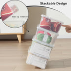 novelinks 12 Pack 6 Quart Clear Plastic Shoe Storage Bins with Lids(Clear) | Shoe Boxes Clear Plastic Stackable, Clear Shoe Storage Boxes, Shoe Containers, Shoe Bins, Craft Organizers and Storage
