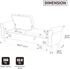 65.7" End of Bed Storage Bench King Size for Bedroom Entryway, Beige | Ottoman with storage for living room, tufted upholstered ottoman bench, wood legs, dual lids, rolled armrest, large capacity