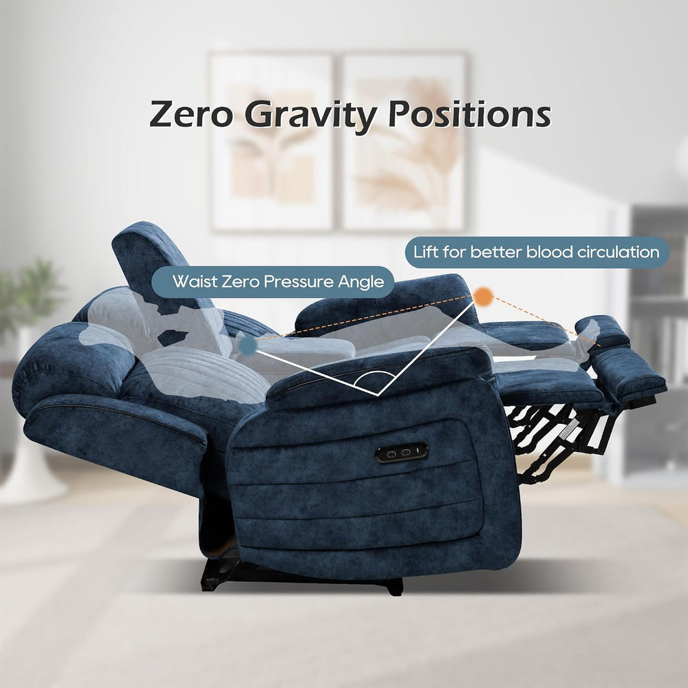 Power Zero Gravity Reclining Loveseat with Adjustable Headrest, Double Reclin...