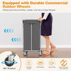 115L Laundry Basket with Wheels, 30 Gal. Rolling Laundry Hamper, Removable and Machine Washable Liner, Steel Frame, Tall Laundry Cart for Laundry Room, Bedroom, Bathroom, Dorm Storage -Gray