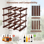 12 Bottle 4 Tiers Wooden Wine Rack for DIY Assembly, Great Gift | Stackable Modular Wine Rack, Wine Bottle Holder for Inside Cabinet Counter and Bar Organizer