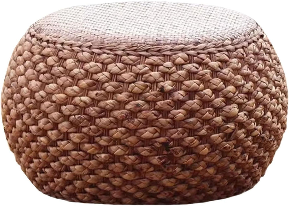 Small Round Ottoman Footrest Stool with Cushion Boho Decorative Accent Seat f...