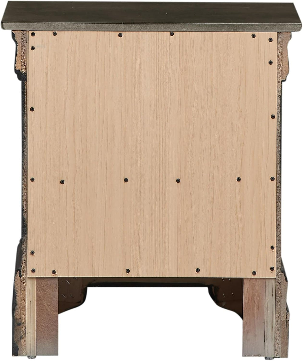 Charming Traditional Gray Nightstand,for Small Spaces