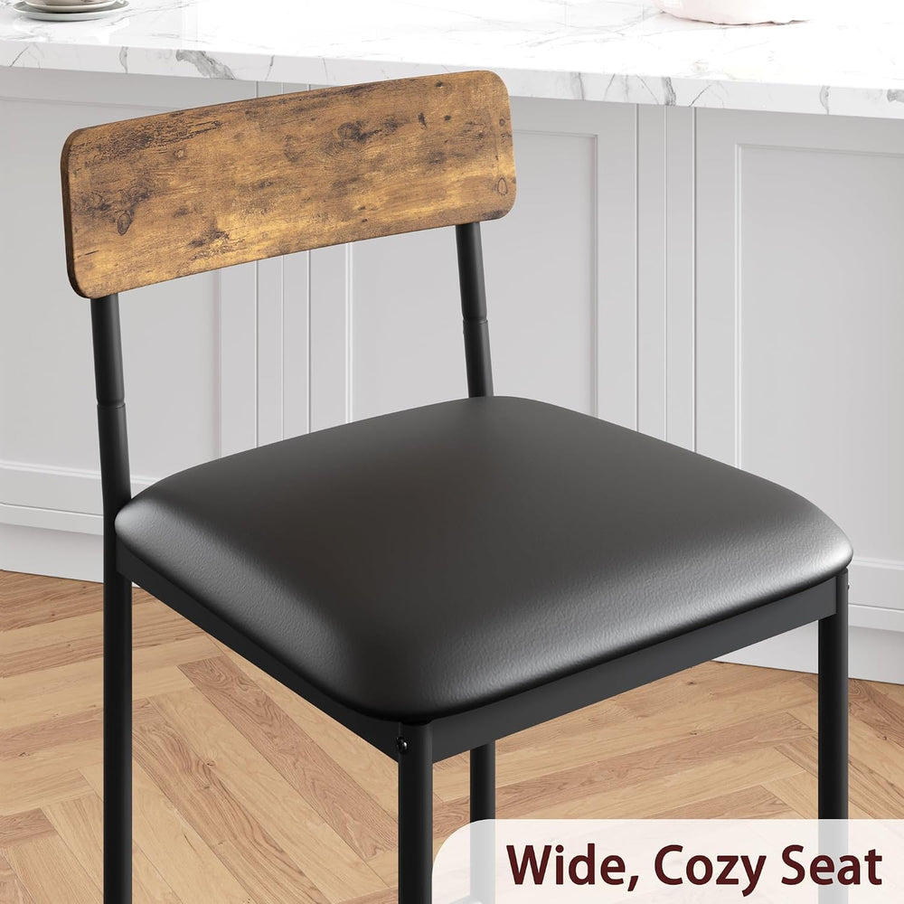3-Piece Bar Table Set with 2 Upholstered Stools, Space-Saving Counter Height ...