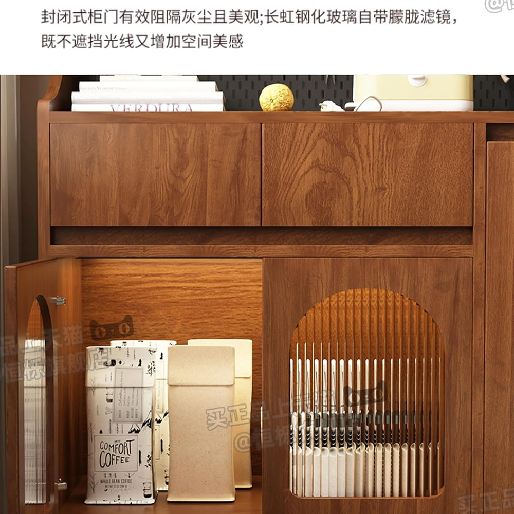 Kitchen Pantry Cabinet with Storage Drawers, Tall Food Pantry Funiture, Sideb...