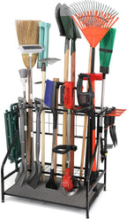 Garden Tool Organizer for Garage, Yard Tool Storage, Garden Tool Rack, for Shed Home Outdoor, Up to 58 Long-Handled Tools, Garden Tool Stand, Heavy Duty Steel, Black
