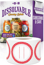 Canning Labels Dissolvable Stickers for Mason Jars and More (2" Round 200/roll) Canning Supplies Washes Off in Seconds Like Magic - Jar Labels Homemade Jam, Jelly, and More (Amaranth Red)