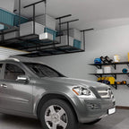 FLEXIMOUNTS 4x8 Overhead Garage Storage Rack, Adjustable Organization System, Heavy-Duty Metal Ceiling Racks, 2 Pack, Hammertone, Classic Series