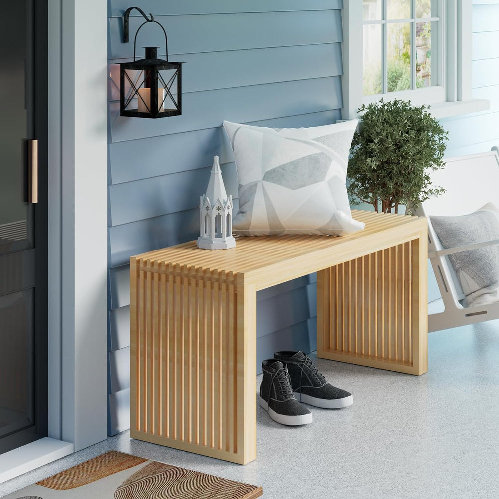 APRTAT Bamboo Dining Bench 35-Inch Indoor Wood Shoe Rack Bench for Entryway |...