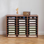 VEVOR Literature Organizer, 27 Compartments Office Mailbox with Removable Shelves, Wood Mailbox Sorter Particle Board Office Home Classroom Storage, File Sorter for File, Document, Paper, Dark Brown