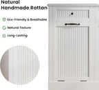 Double Tilt Out Laundry Hamper Cabinet,10 Gallon Laundry Cabinet with Drawers ＆ 2 Hidden Baskets, Farmhouse Storage Basket for Laundry Room, Bathroom, Kitchen, Wood, White