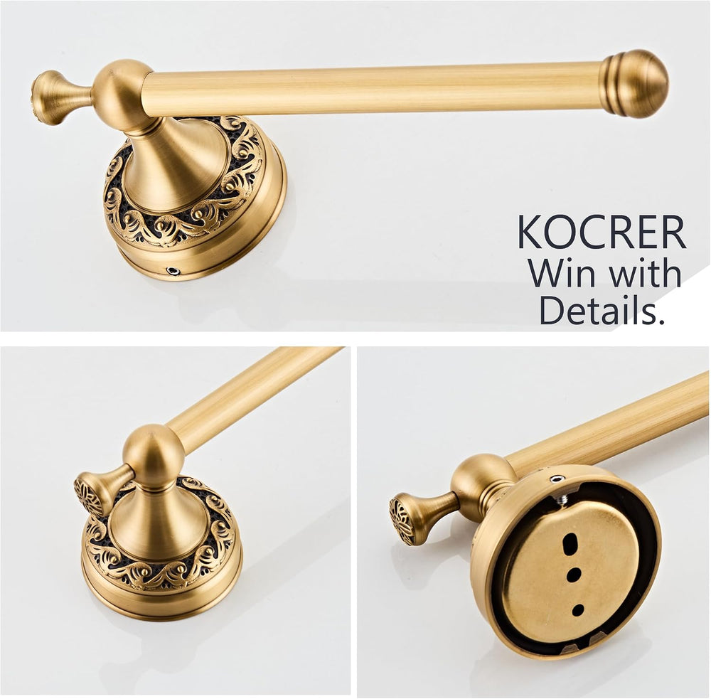 Antique Brass Toilet Paper Holder Towel Ring, Bathroom Hand Towel Holder Wall...
