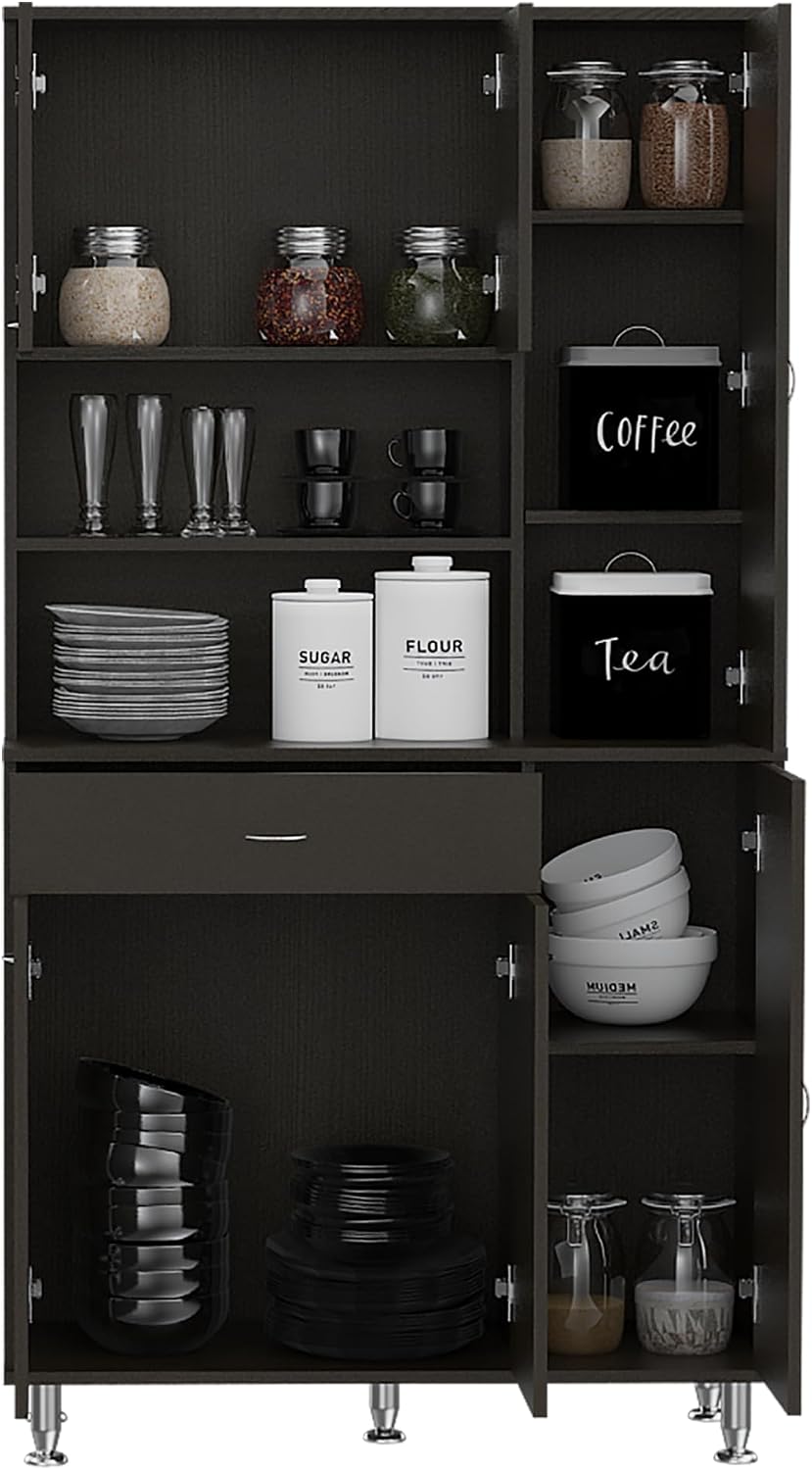 Kitchen Pantry Piacenza, Kitchen, Black