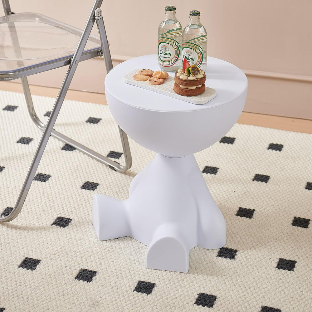 Circle Side Table, Round Modern End Table, Waterproof & Durable, Small Co...