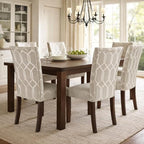 HomePop Classic Parsons Dining Chair - Pewter Gray Cream Lattice (Set of 2)