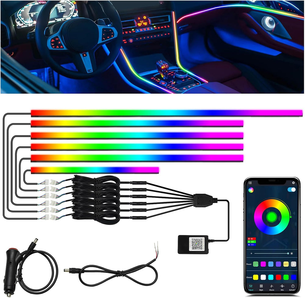 Interior Car LED Strip Lights, Acrylic LED Lights for Car with Wireless APP D...