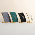 GemeShou Black Necklace display stand, Velvet Jewelry necklace display holder for selling, small metal earring neck storage organizer, online jewelry photography props【Black】