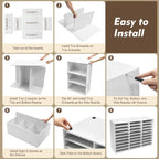 27 Compartments Literature Organizer, Desktop File Sorter Mail Center Paper Storage Cabinet Classroom Mailbox for Files Documents Papers Magazines(White) (White 27Slots)