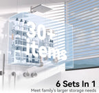 YASONIC Shower Caddy, 6 Pack Large Capacity shower organizer with Soap Holder and 12 Hooks, Rustproof Shower Shelves for Inside Shower, No Drilling&Sleek Bathroom Organizers and Storage White